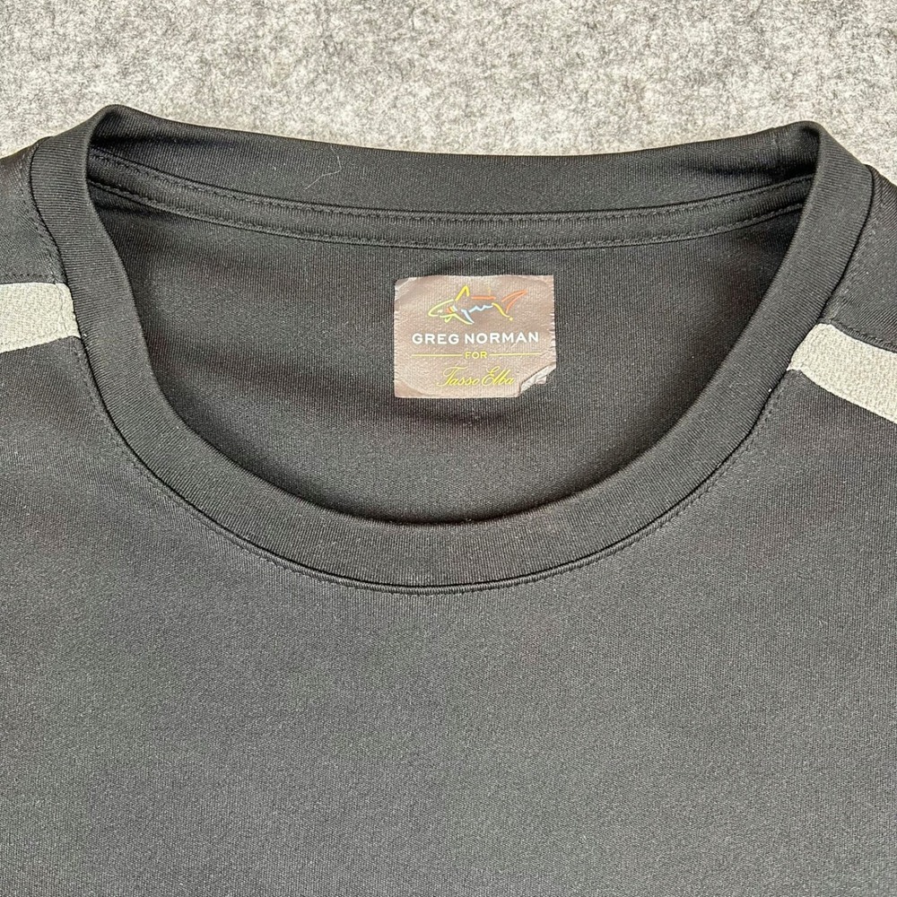 Greg Norman Tasso Elba Attack Life Mens Black Gray Performance T-Shirt Large - Picture 3 of 7